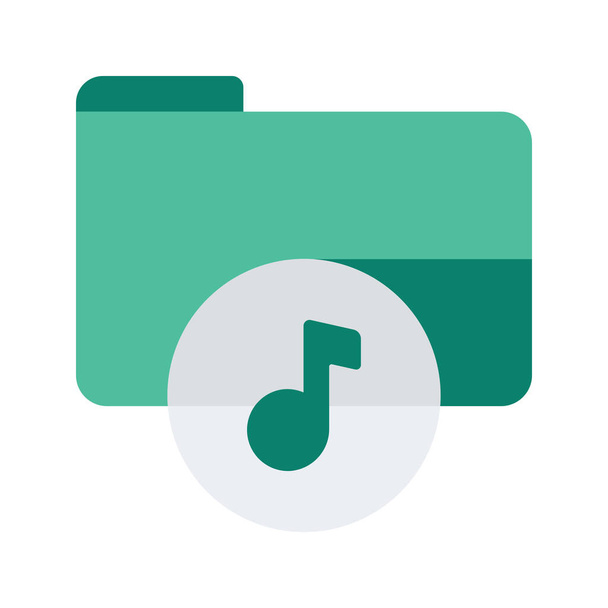 audio file folder icon in Flat style - Vettoriali, immagini