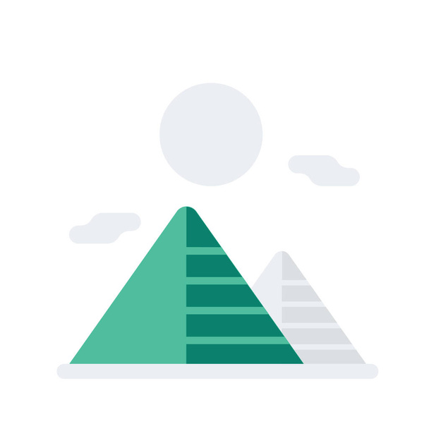 egypt holiday landmark icon in Flat style - Vector, afbeelding
