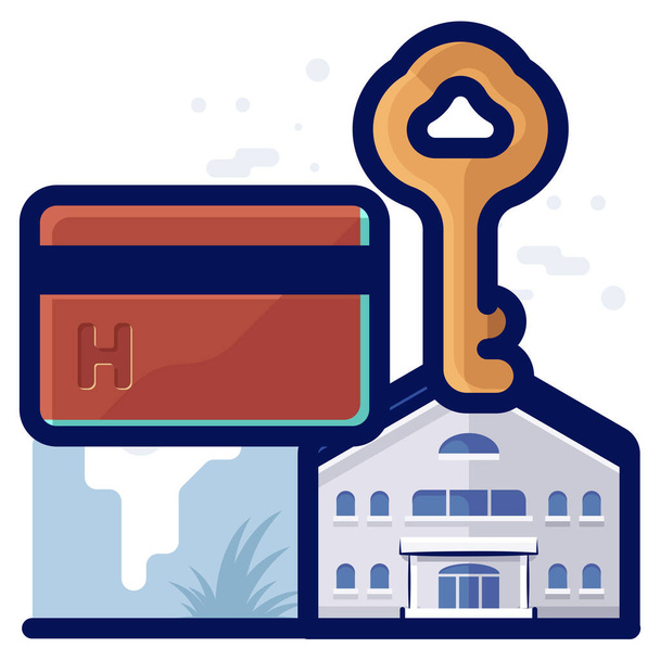 card credit holiday icon in Filled outline style - Wektor, obraz