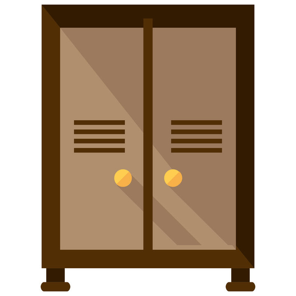 szekrény szekrény szekrény ikon lapos stílusban - Vektor, kép