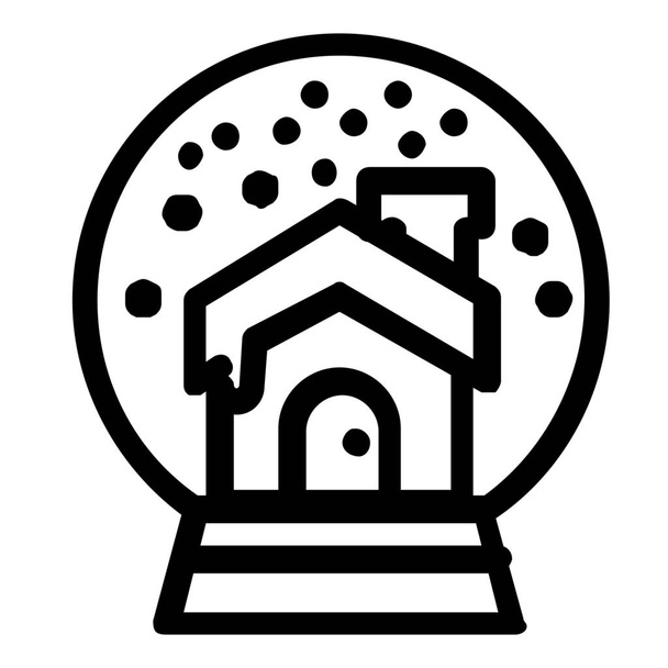 dekoracji domu kula śnieżna ikona w stylu Zarys - Wektor, obraz