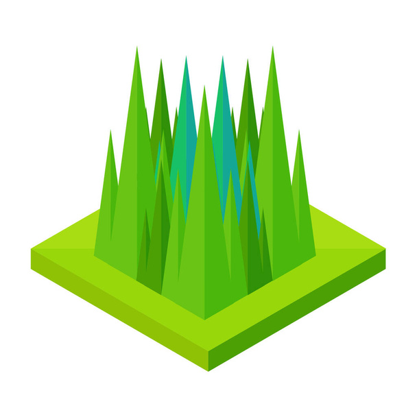 elementos hierba naturaleza icono en estilo isométrico - Vector, imagen