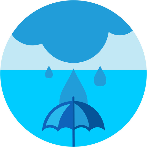 cloud disaster flood icon in Flat style - Vector, Image