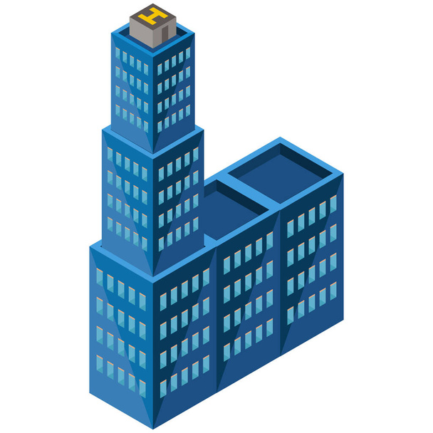 icône de l'immeuble d'architecture d'appartement dans le style isometric - Vecteur, image