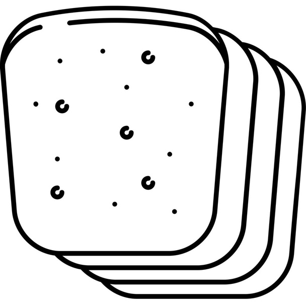 pain petit déjeuner icône de la nourriture dans le style contour - Vecteur, image