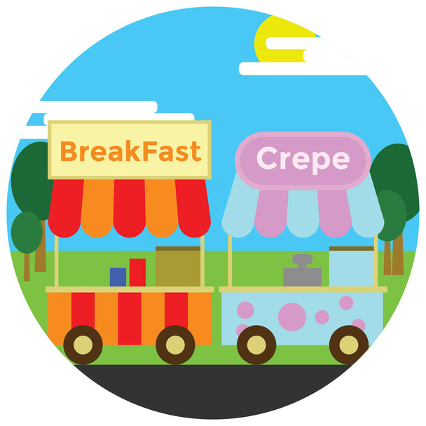 breakfast crepe food icon in Flat style - Vector, afbeelding