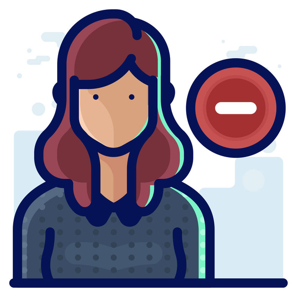 account avatar delete icon in Filled outline style - Vector, Image