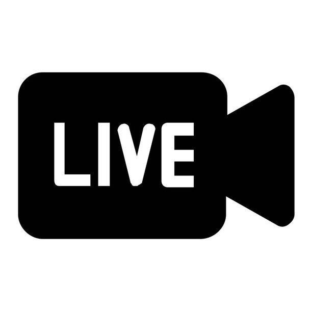camera live video icon in Solid style - Vektor, obrázek
