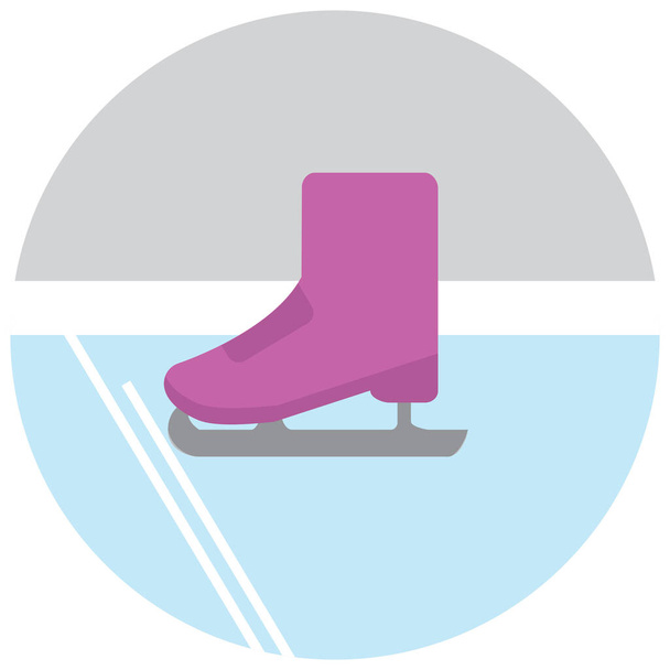 ice race skate icon in Flat style - Vector, Image