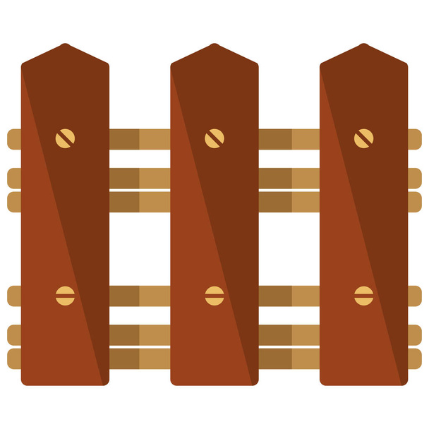 fence picket palisade icon in Flat style - Vektor, kép