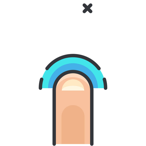 finger gesture once icon in Filled outline style - Vector, Image