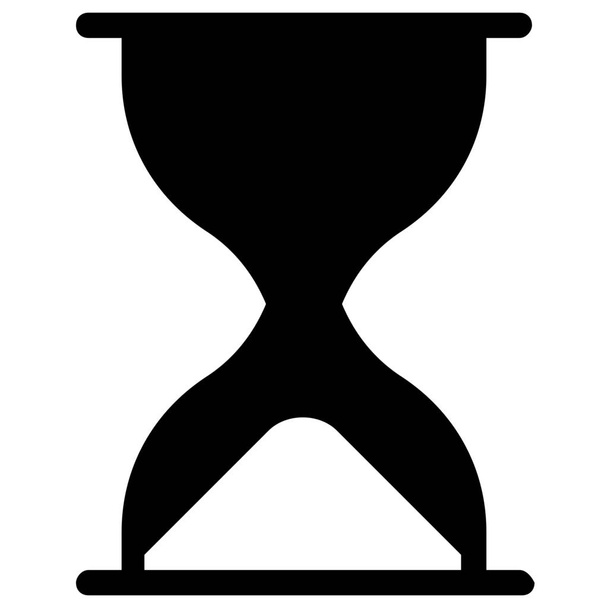 固体スタイルの砂時計時間タイマーアイコン - ベクター画像