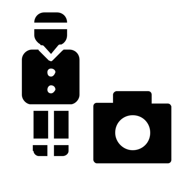 account camera profile icon in Solid style - Vektor, Bild