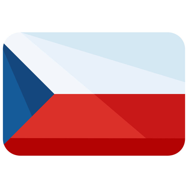χώρα τσεχική σημαία εικονίδιο σε επίπεδη στυλ - Διάνυσμα, εικόνα
