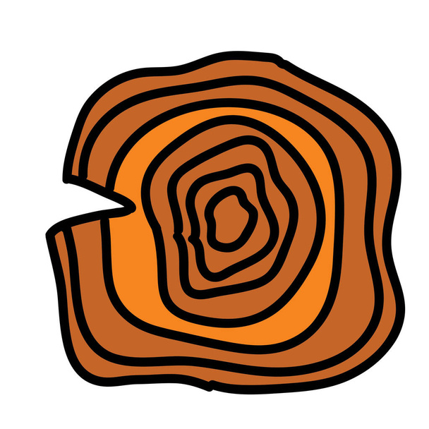 Rinde Öko-Wald-Ikone im handgezeichneten Stil - Vektor, Bild