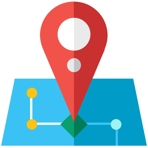 mapa de ubicación mapas icono en estilo plano - Vector, imagen