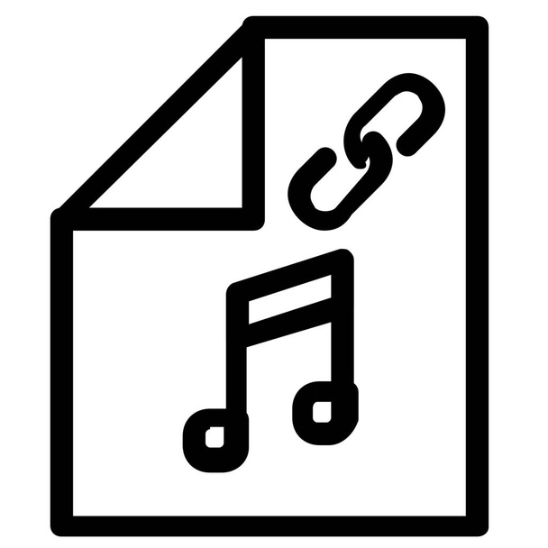 allegato icona di musica audio in stile Outline - Vettoriali, immagini