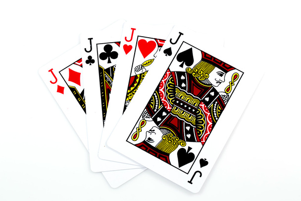 hrací karty - izolované na bílém pozadí - Fotografie, Obrázek