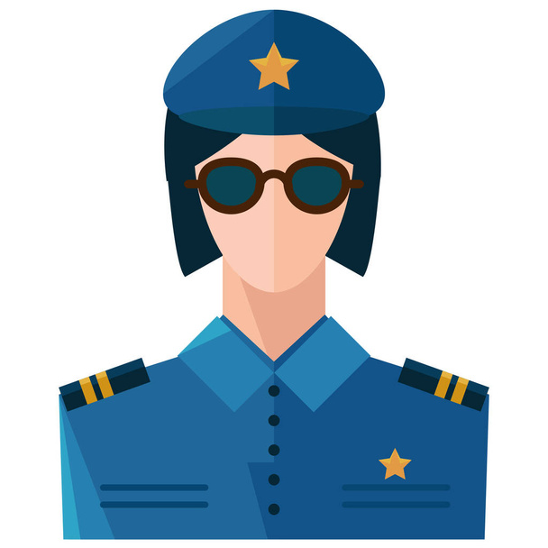 avatar polis kullanıcı simgesi düz biçimli - Vektör, Görsel