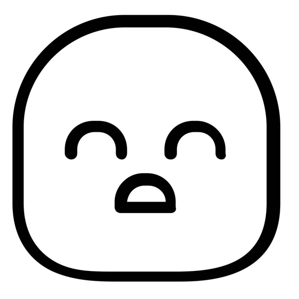 Emoji-Emoticon trauriges Symbol im Outline-Stil - Vektor, Bild