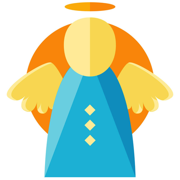 anděl oslavy vánoční ikona v plochém stylu - Vektor, obrázek