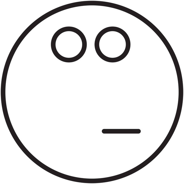consider contemplate emoticon icon in Outline style - Vector, Image