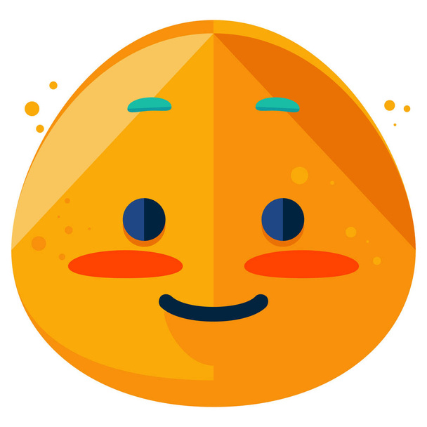 blush emoji emoticon icon in Flat style - Vector, Imagen