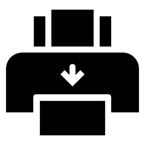 принтеры печати значок сканера в твердом стиле - Вектор,изображение