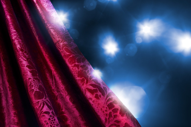 Theater curtain with dramatic lighting - Photo, Image
