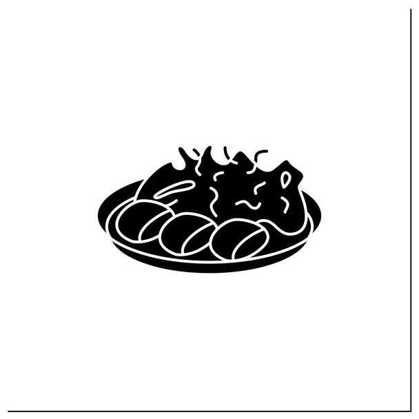 Spring cabbage glyph icon - Vector, Image