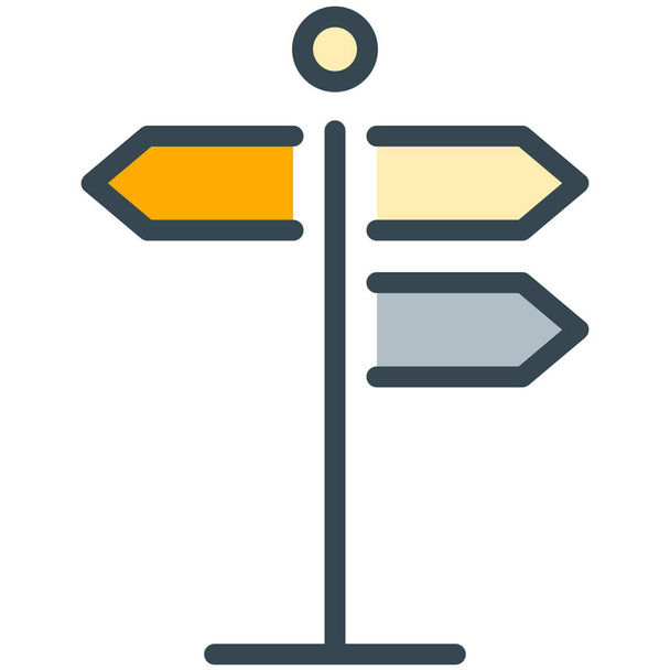 directions arrow direction icon in Filled outline style - Vektör, Görsel