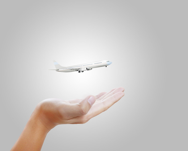 Airplane model in hand - Photo, Image