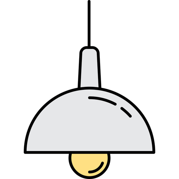 icono de lámpara colgante eléctrica en estilo de contorno lleno - Vector, imagen