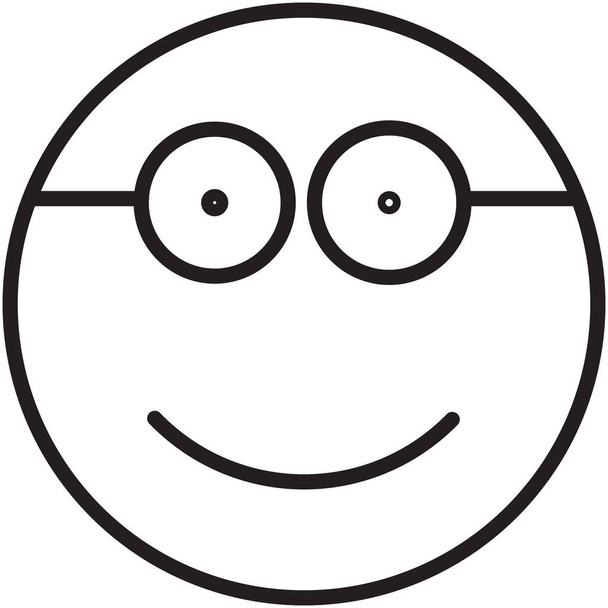 emoticon friendly geek icon in Outline style - ベクター画像