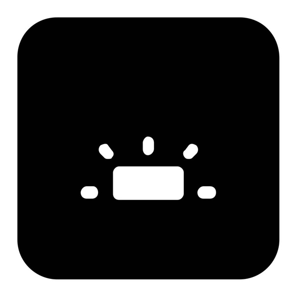 brillo disminución del icono del teclado en estilo sólido - Vector, imagen