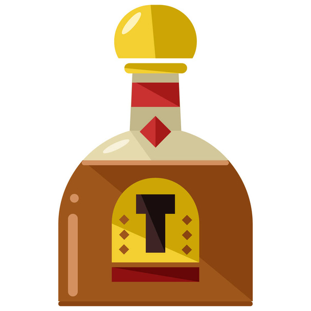 brandy alcohol beverage icon in Flat style - Vector, Image