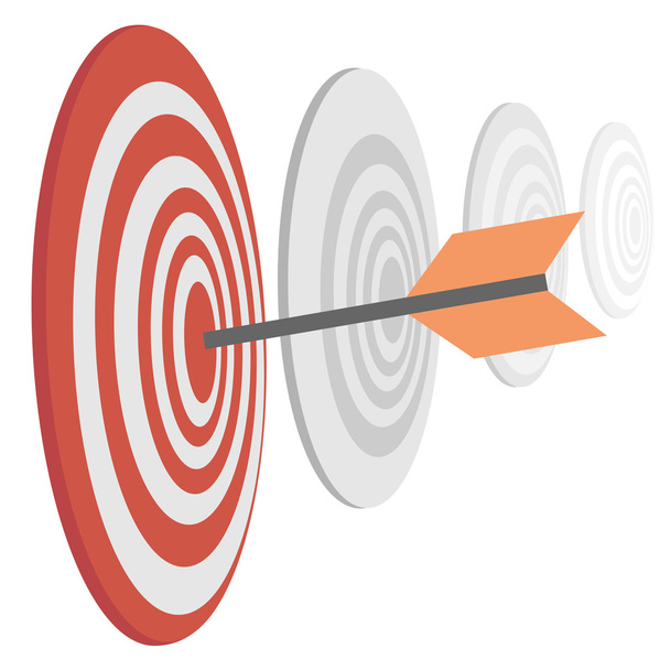 Darts target with arrow - Vector, Image