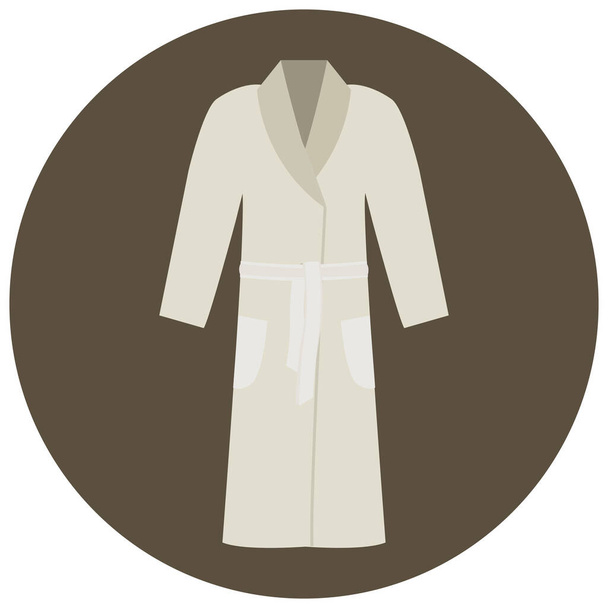 Халат банный халат икона красоты в плоском стиле - Вектор,изображение