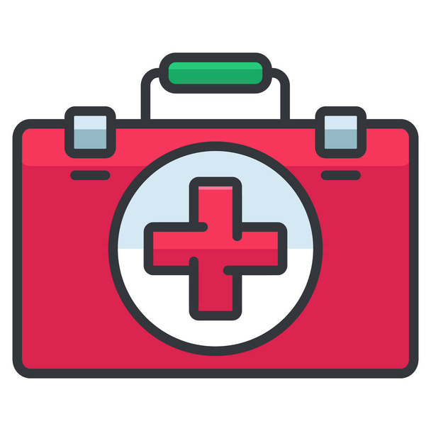 aid box first icon in Filled outline style - Vector, Image