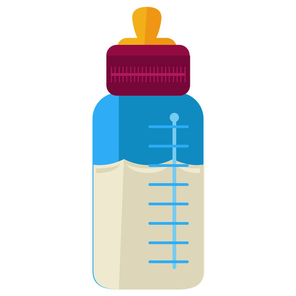 Baby-Getränkeflaschen-Ikone im flachen Stil - Vektor, Bild