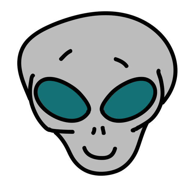 alien fiction movie icon in Handdrawn style - Вектор,изображение