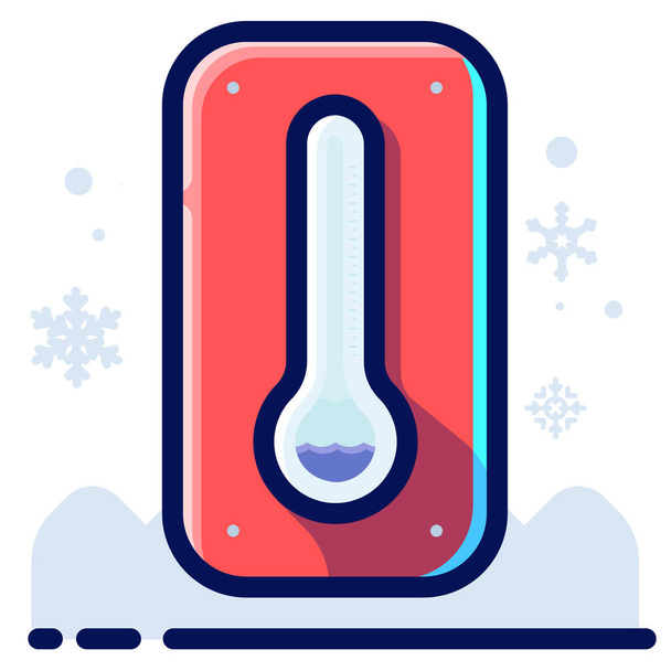zimna ikona niskiej temperatury w stylu Wypełniony zarys - Wektor, obraz