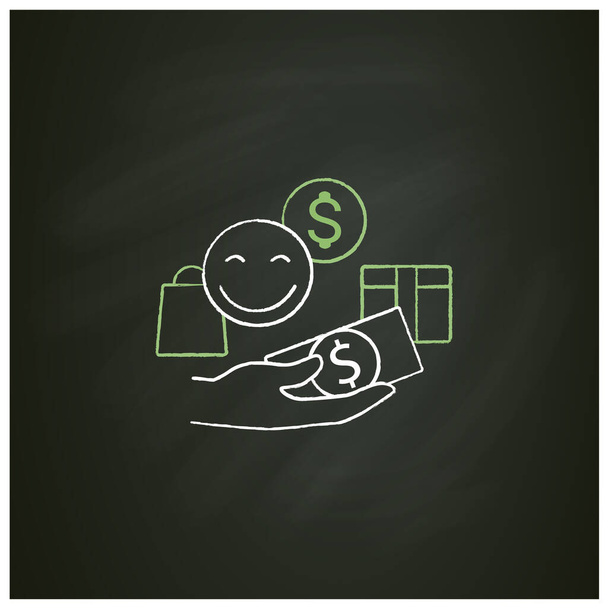 Designate guilt-free spending money chalk icon - Vector, Image