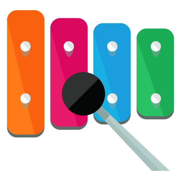 xylophone instrument music icon in Flat style - Vetor, Imagem