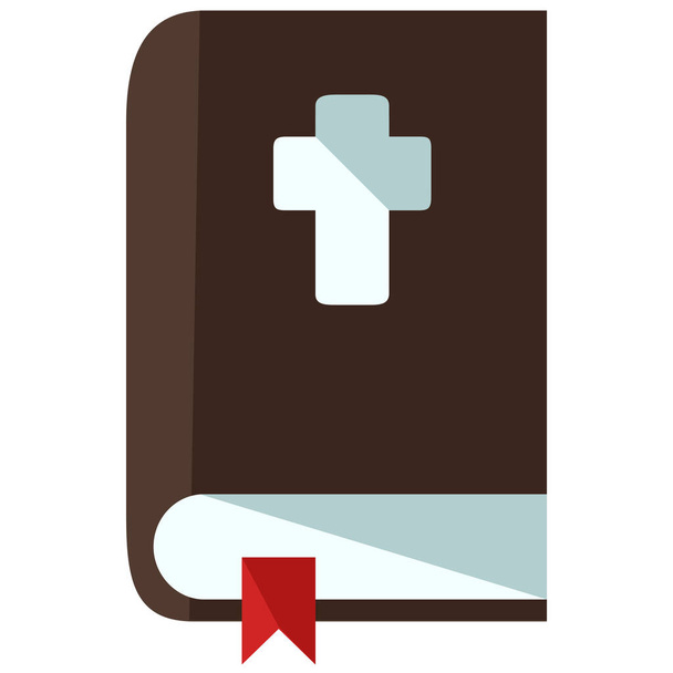 bible book knowledge icon in Flat style - Wektor, obraz