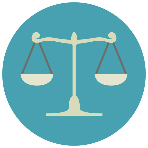 court justice justitia icon in Flat style - Διάνυσμα, εικόνα