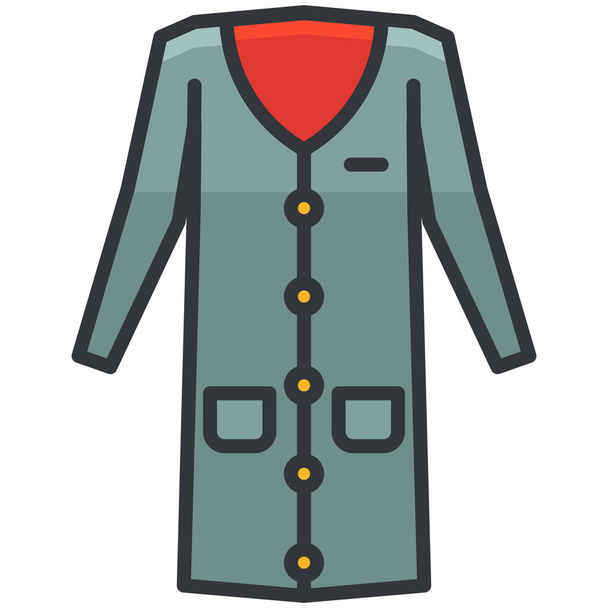 cardigan clothes clothing icon in Filled outline style - Vector, Image