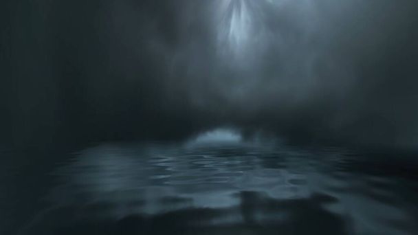暗い水と神秘的な光 - 写真・画像