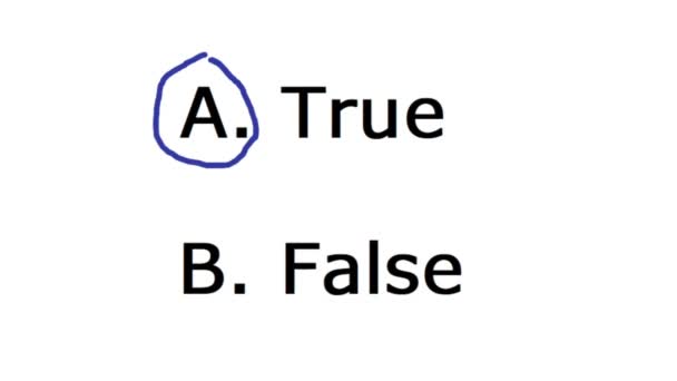 Selecting True. True or False School Question Choice. Circle Truth to Indicate Affirmative or Right or Correct or Accurate. Handwrite Test Decision on Paper. - Footage, Video