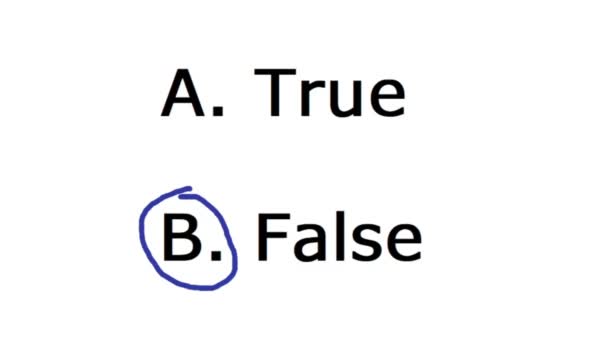 Selecting False. True or False School Question Choice. Circle False to Indicate Negative or Wrong or Incorrect or Inaccurate. Handwrite Test Decision on Paper. - Footage, Video